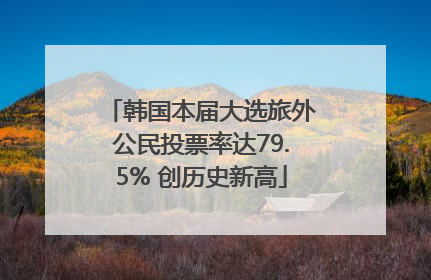 韩国本届大选旅外公民投票率达79.5% 创历史新高
