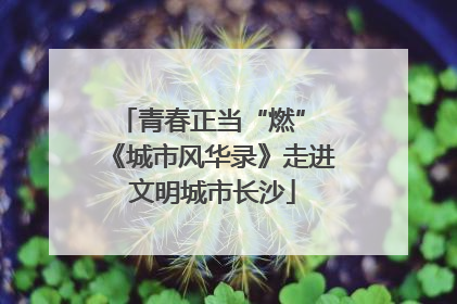 青春正当“燃” 《城市风华录》走进文明城市长沙