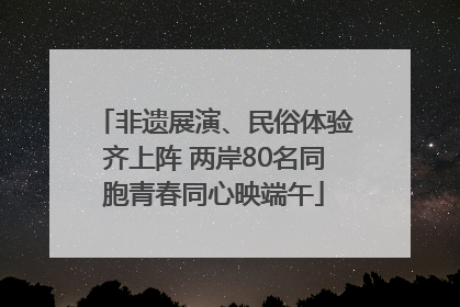 非遗展演、民俗体验齐上阵 两岸80名同胞青春同心映端午