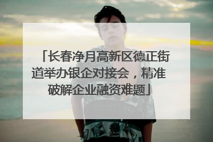 长春净月高新区德正街道举办银企对接会，精准破解企业融资难题