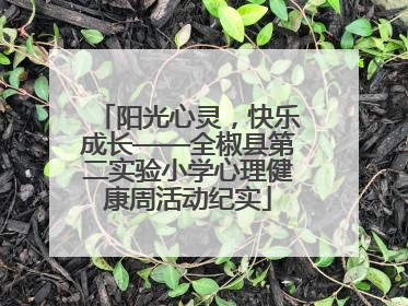 阳光心灵，快乐成长——全椒县第二实验小学心理健康周活动纪实