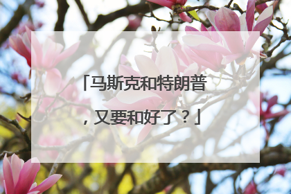 马斯克和特朗普，又要和好了？