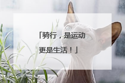 骑行，是运动更是生活！