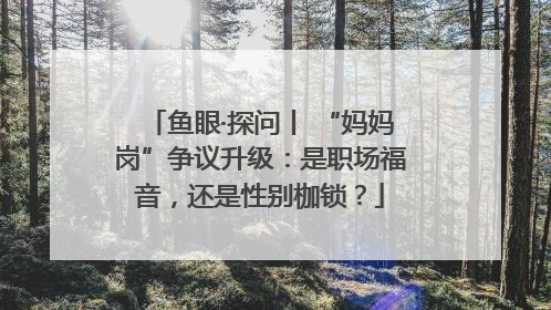 鱼眼·探问丨 “妈妈岗”争议升级：是职场福音，还是性别枷锁？