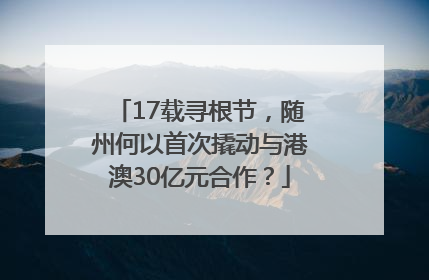 17载寻根节，随州何以首次撬动与港澳30亿元合作？