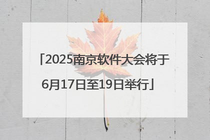2025南京软件大会将于6月17日至19日举行